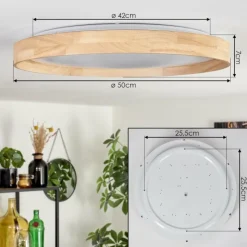 Luminaires Scandinaves-hofstein Tabernas Plafonnier LED Écru, Blanc, 1 lumière, Télécommandes