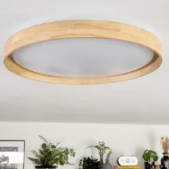 Luminaires Scandinaves-hofstein Tabernas Plafonnier LED Écru, Blanc, 1 lumière, Télécommandes