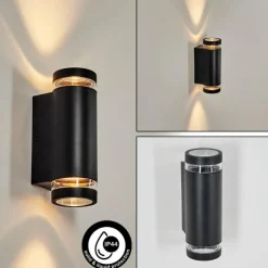 hofstein Tagish Lampe murale d´extérieur, Luminaire Up & Down Noir, 2 lumières