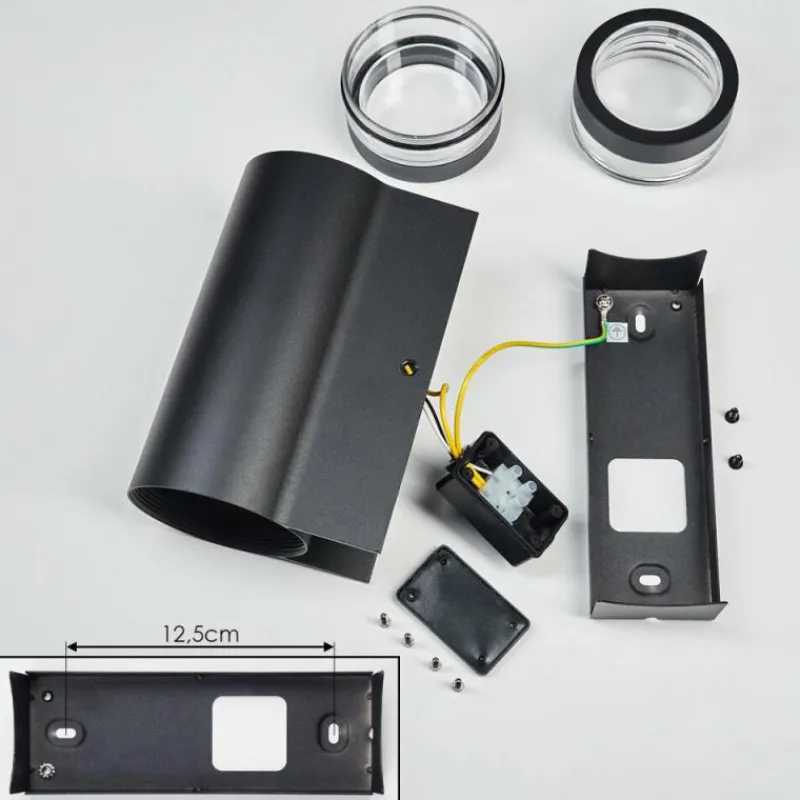 hofstein Tagish Lampe murale d´extérieur, Luminaire Up & Down Noir, 2 lumières