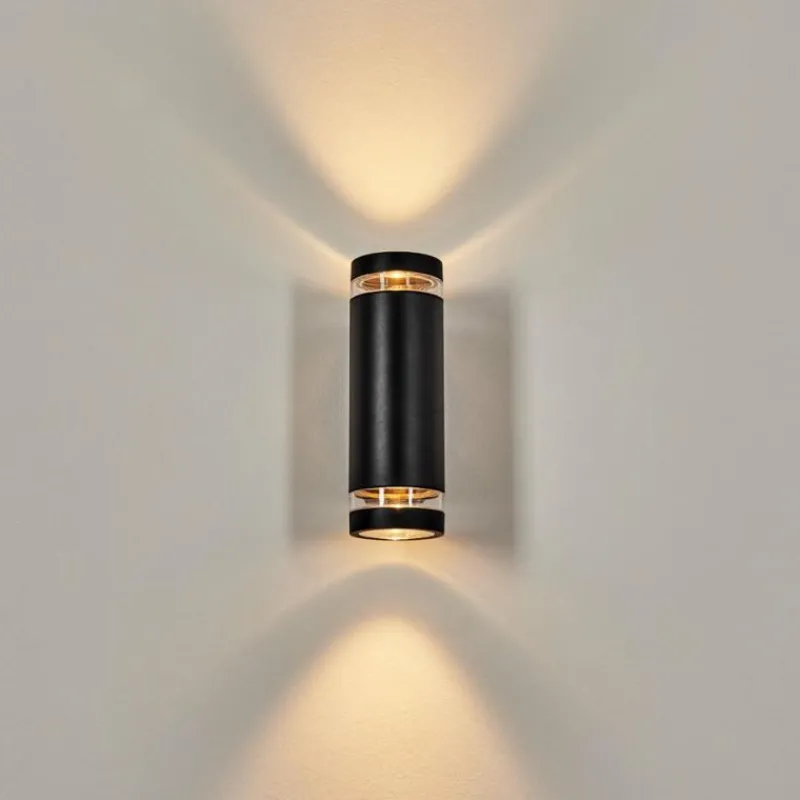hofstein Tagish Lampe murale d´extérieur, Luminaire Up & Down Noir, 2 lumières