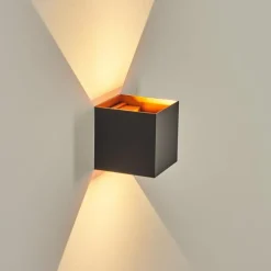 hofstein Tamarin Lampe murale d´extérieur, Luminaire Up & Down, Applique murale LED Cuivre, Noir, 1 lumière