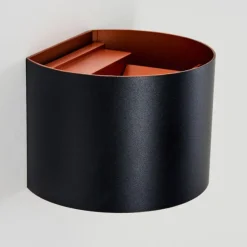 hofstein Tamarin Lampe murale d´extérieur, Luminaire Up & Down, Applique murale LED Cuivre, Noir, 1 lumière