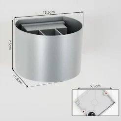 hofstein Tamarin Lampe murale d´extérieur, Luminaire Up & Down, Applique murale LED Argenté, 1 lumière