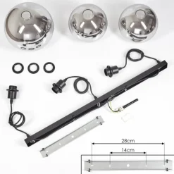 hofstein Tapitapa Suspension, Boule lumineuse Noir, 3 lumières