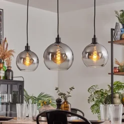 hofstein Tapitapa Suspension, Boule lumineuse Noir, 3 lumières