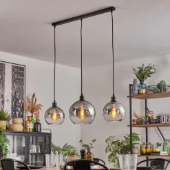 hofstein Tapitapa Suspension, Boule lumineuse Noir, 3 lumières