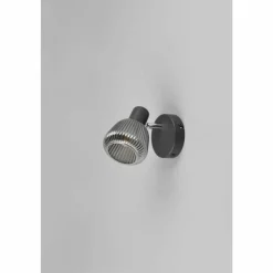 Suspension Verre Fumé-Luminaires Trio Tarifa Spot de plafond Noir, 1 lumière