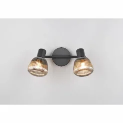 Suspension Verre Fumé-Luminaires Trio Tarifa Spot de plafond Noir, 2 lumières