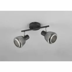 Suspension Verre Fumé-Luminaires Trio Tarifa Spot de plafond Noir, 2 lumières