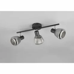 Suspension Verre Fumé-Luminaires Trio Tarifa Spot de plafond Noir, 3 lumières