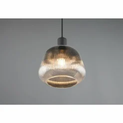 Suspension Verre Fumé-Luminaires Trio Tarifa Suspension Noir, 1 lumière