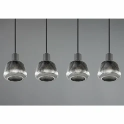 Suspension Verre Fumé-Luminaires Trio Tarifa Suspension Noir, 4 lumières