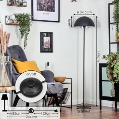 Luminaires Scandinaves-hofstein Tati Lampadaire Anthracite, 1 lumière