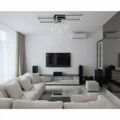 Luminaires Globo Lighting Tatjana Ventilateur de plafond lumineux LED Noir, 1 lumière, Télécommandes