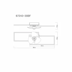 Luminaires Globo Lighting Tatjana Ventilateur de plafond lumineux LED Noir, 1 lumière, Télécommandes