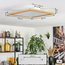 Luminaires Scandinaves-hofstein Tavlov Plafonnier, Panel LED Couleur bois, 1 lumière