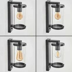 hofstein Telhada Luminaire extérieur, Lampe murale d´extérieur Noir, 1 lumière, Détecteur de mouvement