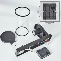 hofstein Telhada Luminaire extérieur, Lampe murale d´extérieur Noir, 1 lumière, Détecteur de mouvement