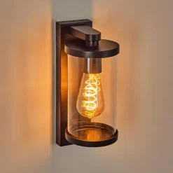 hofstein Telhada Luminaire extérieur, Lampe murale d´extérieur Noir, 1 lumière, Détecteur de mouvement