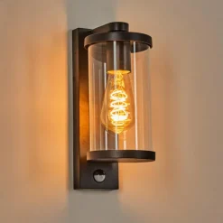 hofstein Telhada Luminaire extérieur, Lampe murale d´extérieur Noir, 1 lumière, Détecteur de mouvement