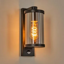 hofstein Telhada Luminaire extérieur, Lampe murale d´extérieur Noir, 1 lumière, Détecteur de mouvement