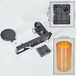 hofstein Telhada Luminaire extérieur, Lampe murale d´extérieur Noir, 1 lumière, Détecteur de mouvement