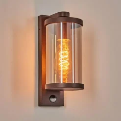 hofstein Telhada Luminaire extérieur, Lampe murale d´extérieur Rouille, 1 lumière, Détecteur de mouvement