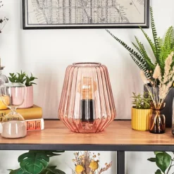 hofstein Telhais Lampe à poser, Liseuse Rose, Noir, 1 lumière