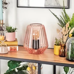 hofstein Telhais Lampe à poser, Liseuse Rose, Noir, 1 lumière