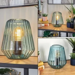 hofstein Telhais Lampe à poser, Liseuse Bleu, Noir, 1 lumière