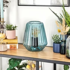 hofstein Telhais Lampe à poser, Liseuse Bleu, Noir, 1 lumière