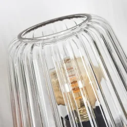 hofstein Telhais Lampe à poser, Liseuse Noir, Transparent, 1 lumière