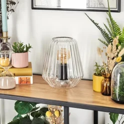 hofstein Telhais Lampe à poser, Liseuse Noir, Transparent, 1 lumière