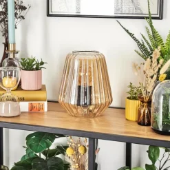 hofstein Telhais Lampe à poser, Liseuse Ambre, Noir, 1 lumière