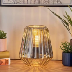 hofstein Telhais Lampe à poser, Liseuse Chrome, Fumée, Noir, 1 lumière