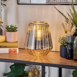 hofstein Telhais Lampe à poser, Liseuse Chrome, Fumée, Noir, 1 lumière