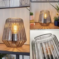 hofstein Telhais Lampe à poser, Liseuse Fumée, Noir, 1 lumière