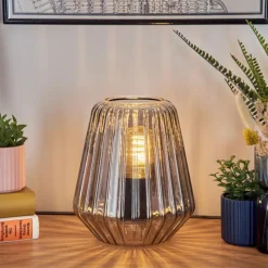 hofstein Telhais Lampe à poser, Liseuse Fumée, Noir, 1 lumière