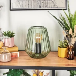 hofstein Telhais Lampe à poser Vert, Noir, 1 lumière