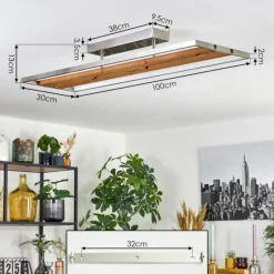 hofstein Terre Plafonnier, Spot de plafond LED Écru, Nickel mat, 1 lumière
