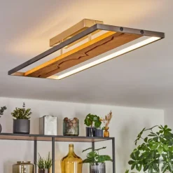 hofstein Terre Plafonnier, Spot de plafond LED Écru, Nickel mat, 1 lumière