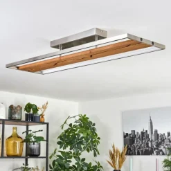 hofstein Terre Plafonnier, Spot de plafond LED Écru, Nickel mat, 1 lumière