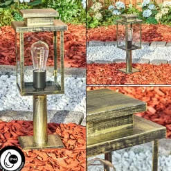 Lampes Dorées-hofstein Tieva Borne lumineuse, Eclairage de chemin Brun, Or, 1 lumière