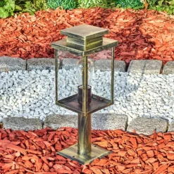 Lampes Dorées-hofstein Tieva Borne lumineuse, Eclairage de chemin Brun, Or, 1 lumière