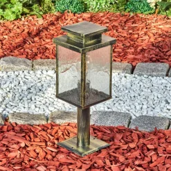 Lampes Dorées-hofstein Tieva Borne lumineuse, Eclairage de chemin Brun, Or, 1 lumière