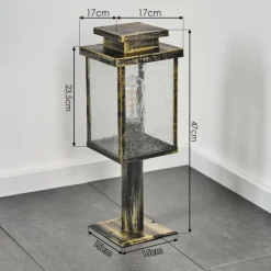 Lampes Dorées-hofstein Tieva Borne lumineuse, Eclairage de chemin Brun, Or, 1 lumière
