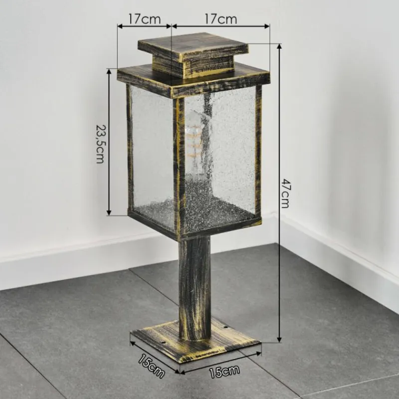 Lampes Dorées-hofstein Tieva Borne lumineuse, Eclairage de chemin Brun, Or, 1 lumière
