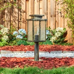 Lampes Dorées-hofstein Tieva Borne lumineuse, Eclairage de chemin Brun, Or, 1 lumière