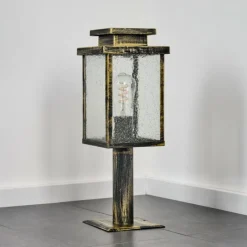 Lampes Dorées-hofstein Tieva Borne lumineuse, Eclairage de chemin Brun, Or, 1 lumière